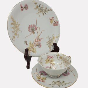 Bareuther Bavaria Porcelain | Tea Set 3 pc |Vintage 1931s | Gilded Floral